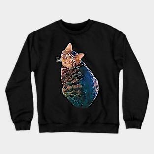 Fat Tabby Cat Watercolor Style Crewneck Sweatshirt